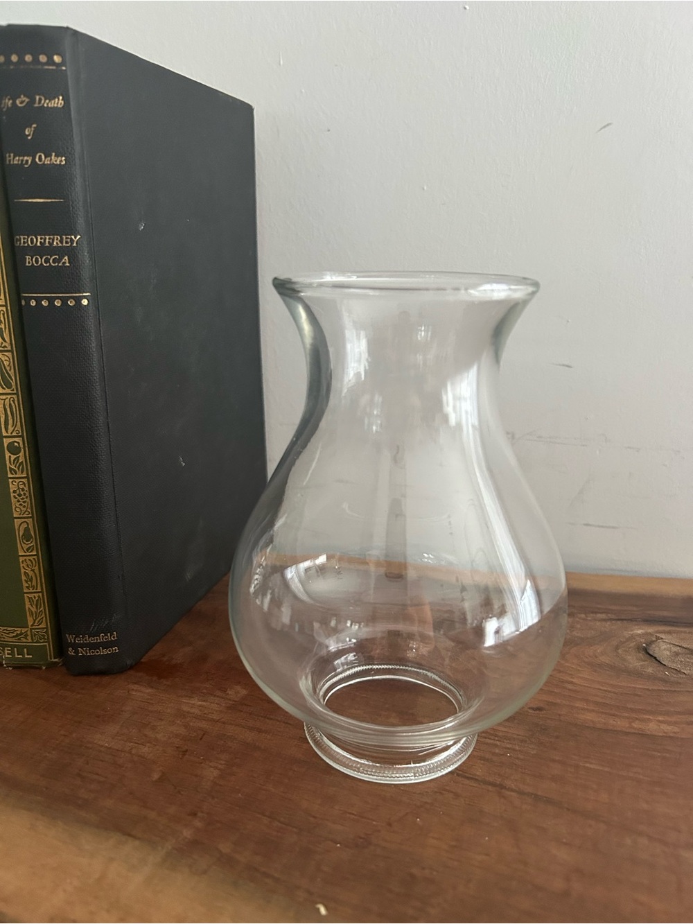 Vtg Clear Glass Hurricane Oil Lamp Chimney Shade 6 1/4" Tall  2 1/4” Base